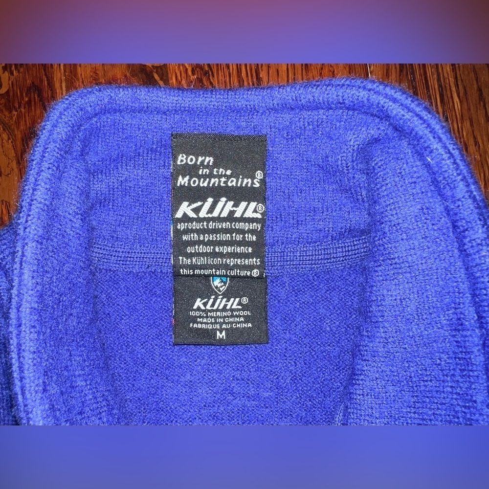 KUHL Asymmetrical Wool Knit Jacket in Royal Blue Size Medium - Picture 7 of 8